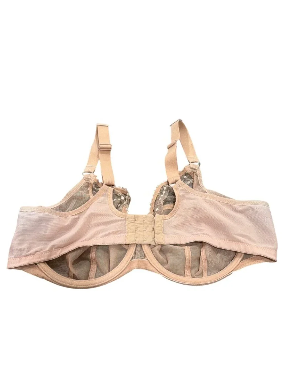 Elomi EL8900 Cafe Au Lait Sheer Underwire Bra With Lace Details US 40G